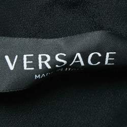 Versace Black Tweed Chain Insert Mini Skirt M