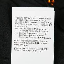 Pre Owned Versace Black Jersey Rhinestone Detail T-Shirt L