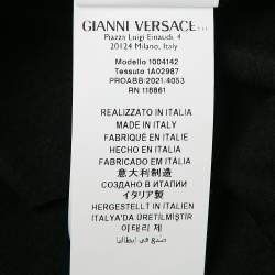 Pre Owned Versace Black Jersey Rhinestone Detail T-Shirt L