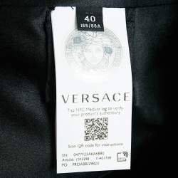 Versace Black Crepe and Silk Rhinestone Belted Maxi Dress S