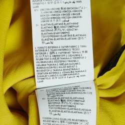 Versace Yellow Embellished Tulle and Jersey Ruche Mini Dress M