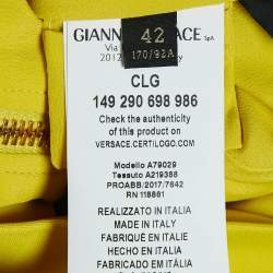 Versace Yellow Embellished Tulle and Jersey Ruche Mini Dress M