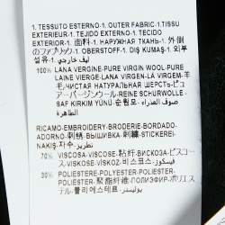 مملوكة مسبقًا Versace Black Logo Embroidered Virgin Wool Sleeveless Top S