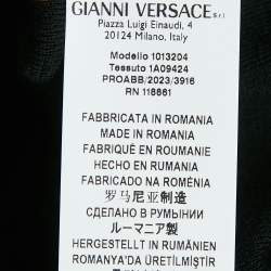 مملوكة مسبقًا Versace Black Logo Embroidered Virgin Wool Sleeveless Top S