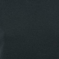 مملوكة مسبقًا Versace Black Logo Embroidered Virgin Wool Sleeveless Top S