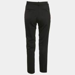 Versace Black Wool Blend Tailored Trousers S