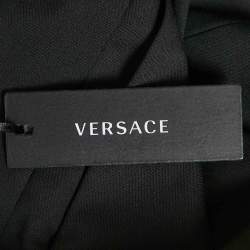 Versace Black Wool Blend Tailored Trousers S