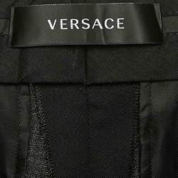 Versace Black Wool Blend Tailored Trousers S