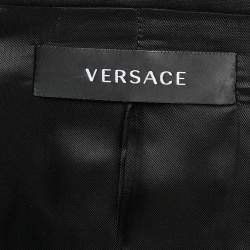 Pre Owned Versace Black Wool Blend Pants Suit S
