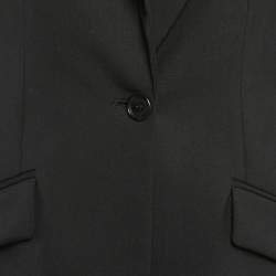 Pre Owned Versace Black Wool Blend Pants Suit S