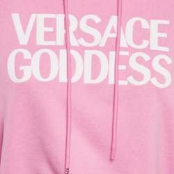 Versace Pink Embroidered Cotton Hoodie S