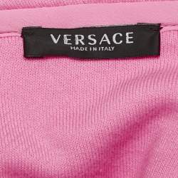 Versace Pink Embroidered Cotton Hoodie S