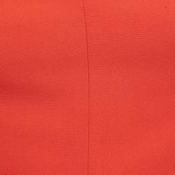 Versace Red Crepe Sweetheart Neck Cady Crop Top XS