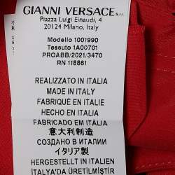 Versace Red Crepe Sweetheart Neck Cady Crop Top XS
