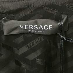 Versace Grey Pinstripe Wool Pencil Skirt S