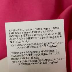 Versace Pink Baroque Print Jersey Keyhole Neck Bodysuit S