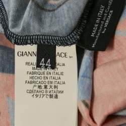 Versace Blue/Orange Printed Jersey Long Sleeve T-Shirt M