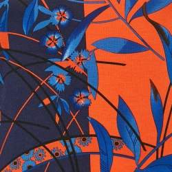 Versace Blue/Orange Printed Jersey Long Sleeve T-Shirt M