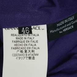 Pre Owned Versace Multicolor Floral Jersey V-Neck Long Sleeve Top L