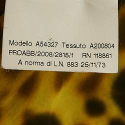 Versace Yellow Leopard Print Silk Pleated Top M
