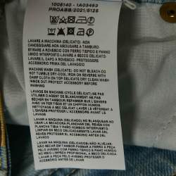 Versace Blue Denim Contrast Trimmed Low Waist Royal Rebellion Shorts S 