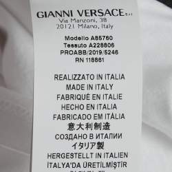 مملوكة مسبقًا Versace White Logo Print Cotton Crew Neck T-Shirt