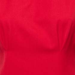 Versace Red Wool Corset Long Sleeve Mini Dress S