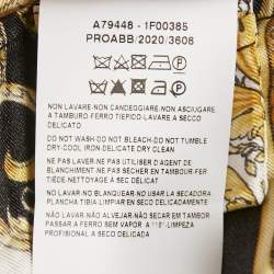 Versace Yellow/Black Baroque Print Silk Mini Skirt M