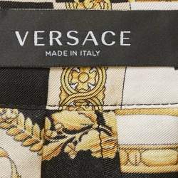 Versace Yellow/Black Baroque Print Silk Mini Skirt M