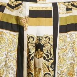 Versace Yellow/Black Baroque Print Silk Mini Skirt M