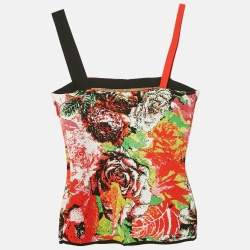 Versace Multicolor Jacquard Knit Sleeveless Top S