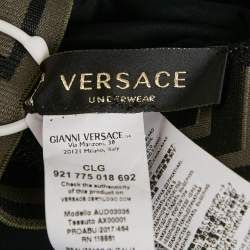 Versace Underwear Black/Orange Mesh Trim Sports Bra L