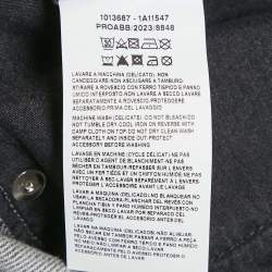 Pre Owned Versace Grey Stone Washed Denim Medusa Detail Straight Leg Jeans M Waist 29"