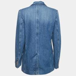 Pre Owned Versace Blue Stone Washed Denim Jacket M