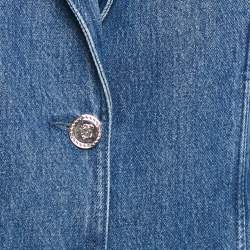 Pre Owned Versace Blue Stone Washed Denim Jacket M