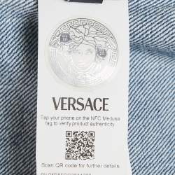 Pre Owned Versace Blue Stone Washed Denim Jacket M