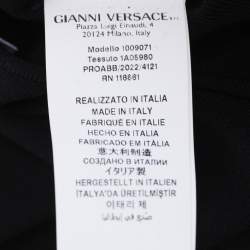 Pre Owned Versace Black Stretch Knit Cutout Detail Sleeveless Dress S