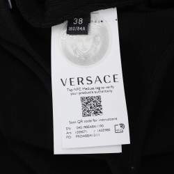 Pre Owned Versace Black Stretch Knit Cutout Detail Sleeveless Dress S