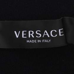 Pre Owned Versace Black Stretch Knit Cutout Detail Sleeveless Dress S