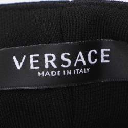 Pre Owned Versace Black Crepe Crop Tank Top S