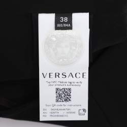 Pre Owned Versace Black Crepe Crop Tank Top S