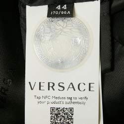 Pre Owned Versace Red La Greca Jacquard Belted Jacket M