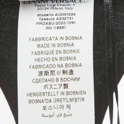 Pre Owned Versace Black Greca Border Jersey Scoop Bralette L