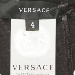 Pre Owned Versace Black Greca Border Jersey Scoop Bralette L