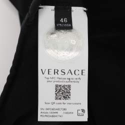 Pre Owned Versace Black/Pink Jersey La Greca Tank Crop Tops L