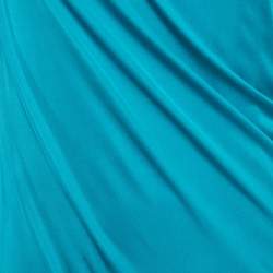 Pre Owned Versace Blue Jersey Ruched Bodycon L
