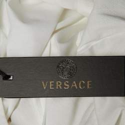 Pre Owned تي شيرت فيرساتشي قطن أبيض سلسلة عشائر فيرساتشي ياقة دائرية مقاس متوسط