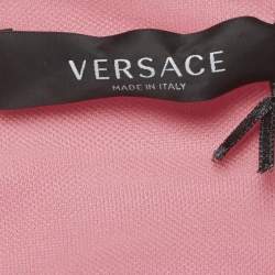 Pre Owned فساتان فيرساتشي وردي جيرسي بحمالات ميدوسا مشد متوسط مقاس صغير (إكسترا صغير)