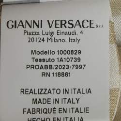 Pre Owned Versace Beige Barocco Checkerboard Silk Mini Skirt M