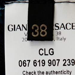 مملوكة مسبقًا Versace Navy Blue Striped Wool Rib Knit Jumper S